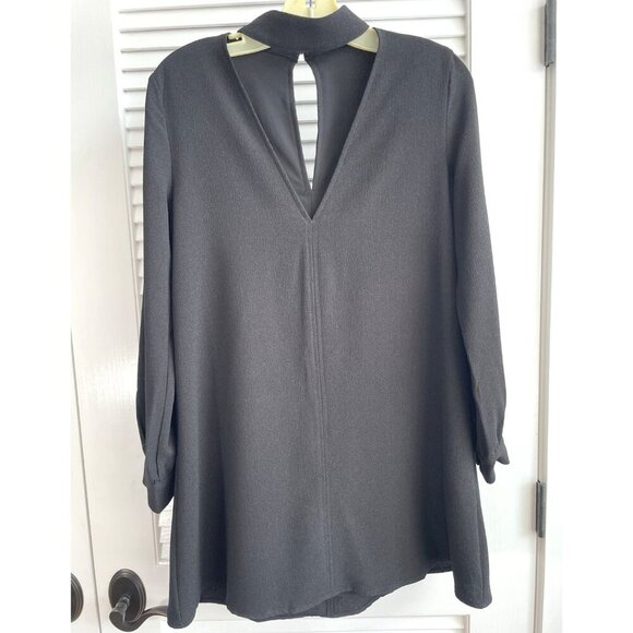 Olivaceous Black Long Sleeve Flowy Open Front with Collar Womens' Sz S - Picture 1 of 9